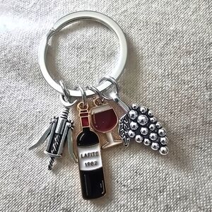 Silver/Color Wine Bag charm/Keychain New